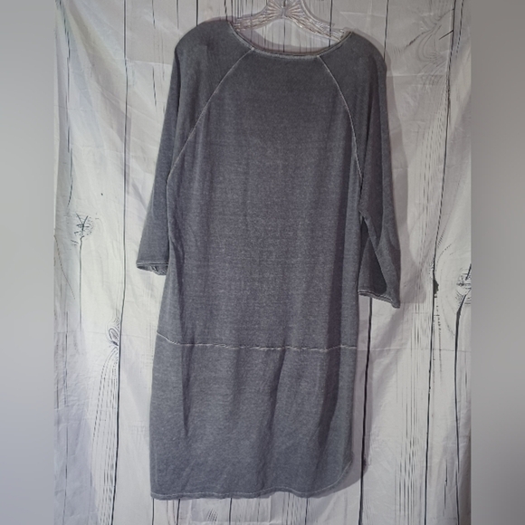 Poetry Blue Ocean Hemp/ Cotton Dress with Pockets - Picture 2 of 15